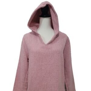 Vtg Earth Ragz Hooded Sweater Fringe Poncho Reggae Retro Womens Sz XL Boho grung